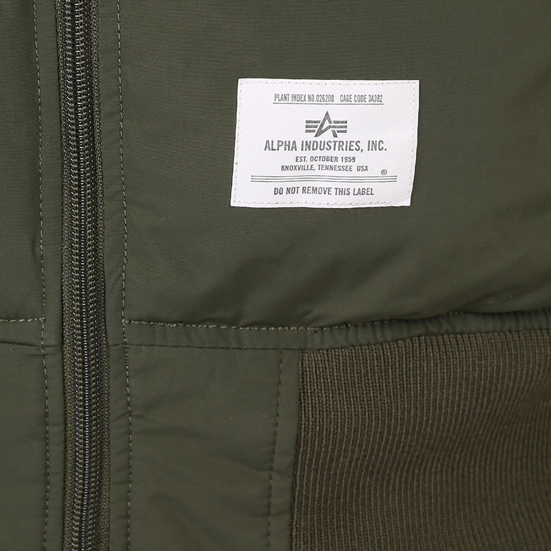 мужская зеленая куртка Alpha Industries MA-1 Quilted Flight Jacket UJM51500C1 dark green - цена, описание, фото 5